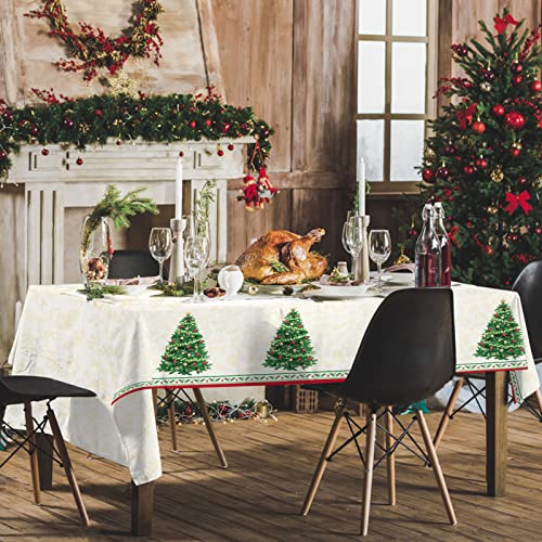 Gatherfun Christmas Table Decorations, Christmas Tree Disposable Tablecloth Waterproof Plastic Rectangular Table Cover for Merry Christmas Party Supplies, 3 PCS, 54 X 108 inch – Image 5