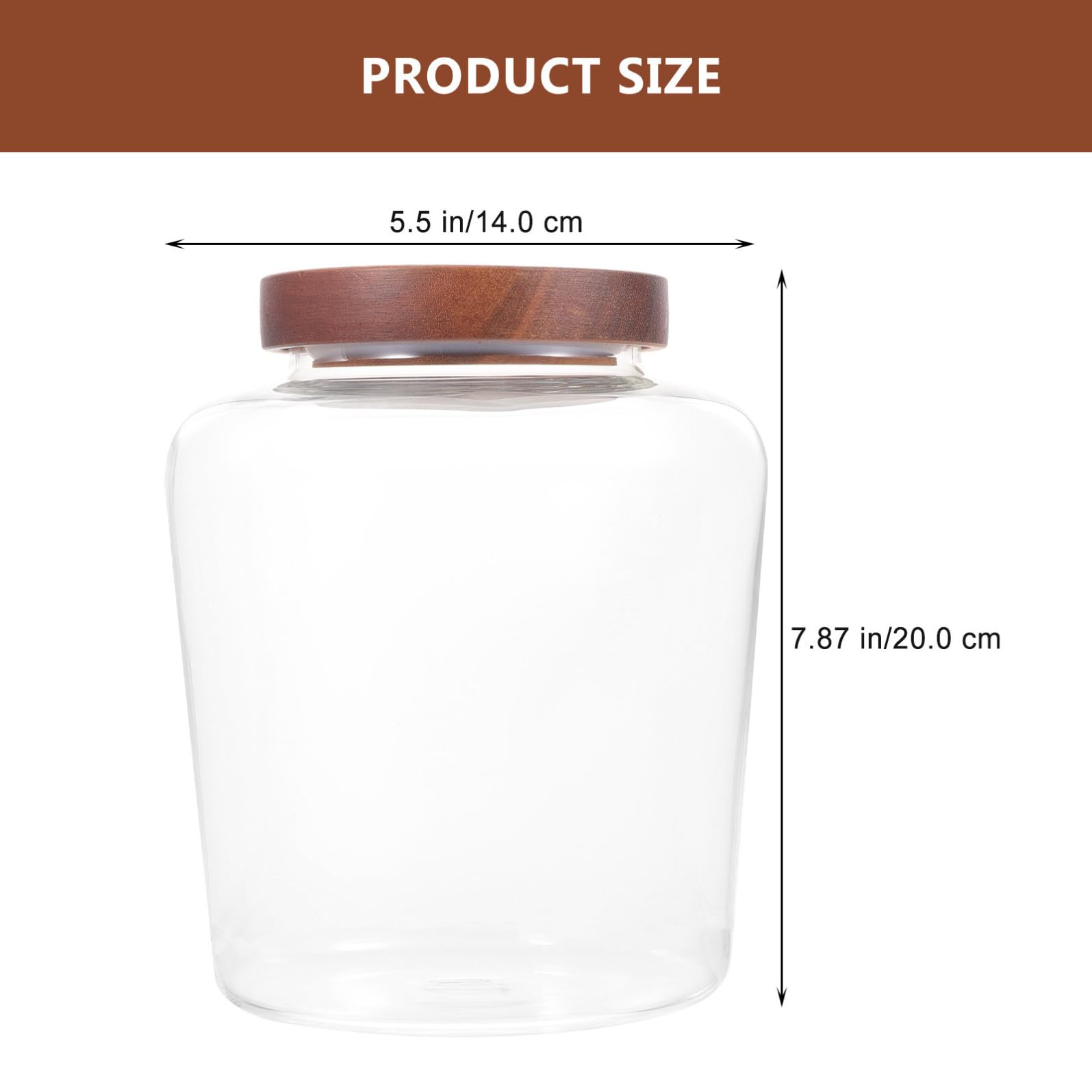 Zerodeko Barattolo in Vetro Trasparente Tappo in Legno Acacia Contenitore Ermetico per Snack Caramelle e Tè Vasetto Multiuso per Casa con Ampia Apertura e Design Decorativo