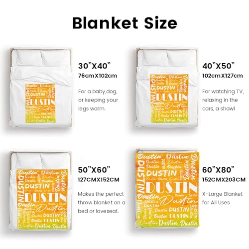 Name Blanket Personalized Name Blanket Customized Blanket with Name Text for Adult Kid Birthday Christmas Mothers Fathers Valentines Day Gift
