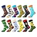 Merclix Calcetines Hombre Divertidos Personalizados, Calcetines Originales Graciosos Colores, Pack Calcetines Hombre con Dibujos
