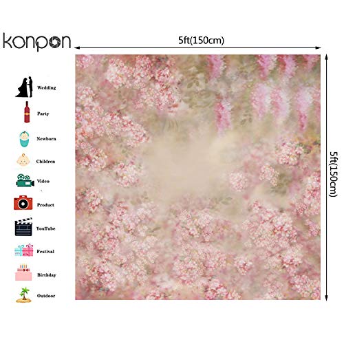 5X5Ft Newborn Pink Painting Floral Backdrop Spring Photo Studio Booth Backgrounds Children Flowers Photography Backdrops Props Xt-6760 #TOP1