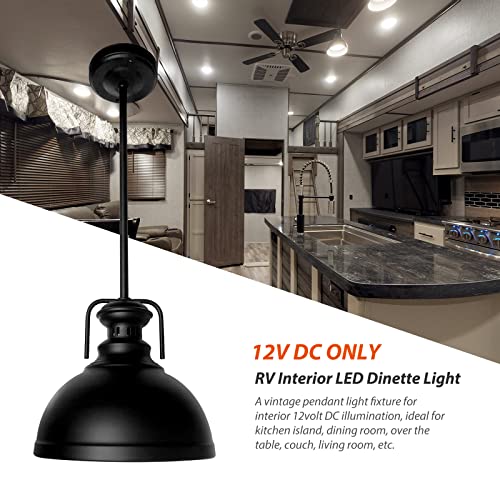 Dream Lighting RV Interior Pendant Ceiling Light - Matte Black, 3500K