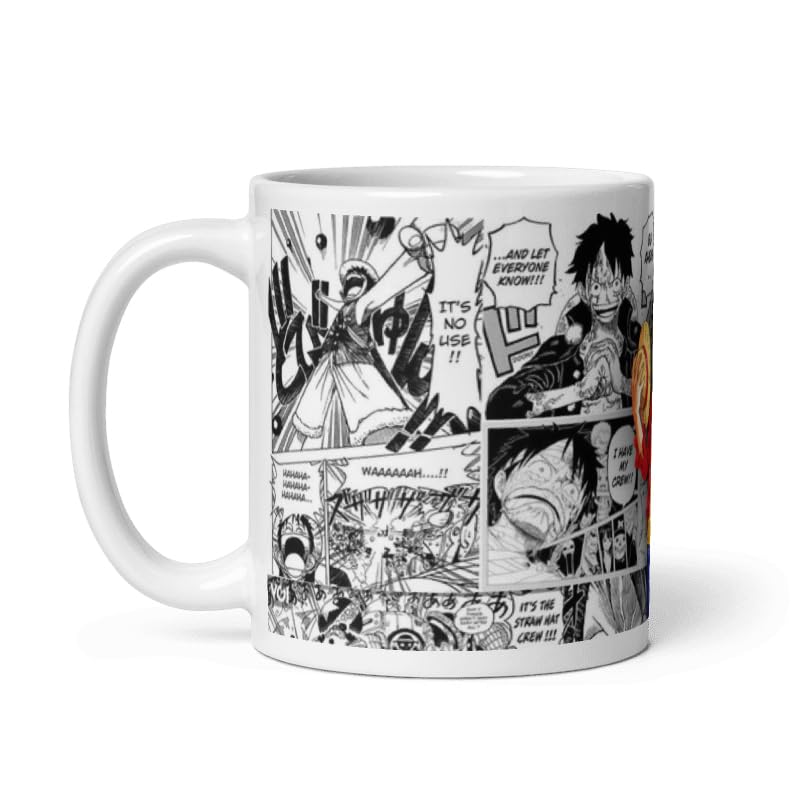 Image of One Piece Luffy Manga Collage Ceramic Coffee Mug - 325 ML