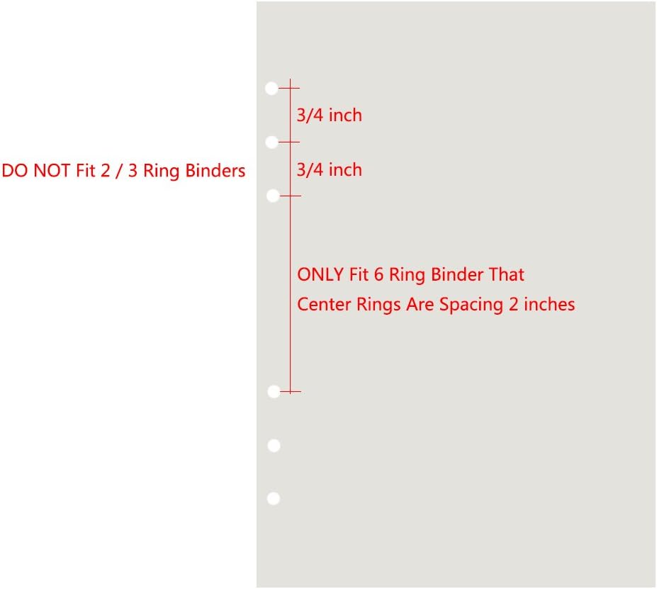 6-Ring A6 Binder/Planner Refill Paper, 6 Hole,6 3/4 x 4 1/8 Inches Refillable Beige Paper for Loose Leaf Binder Notebook Diary Traveler Journal, 80 Sheets/160 Pages,Lined image 4