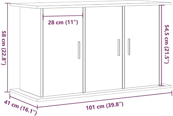 vidaXL Aquarium Stand Old Wood 101x41x58 cm Engineered Wood, fish tank cabinet, aquarium cabinet, fish tank unit, fish tank stand, stand for aquarium - 3