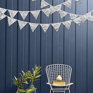 Pinkblume double sided sequin fabric triangle pennant banner flag bunting garland for silver theme nursery classroom home bedroom wall holiday christmas decor  urban country home decor