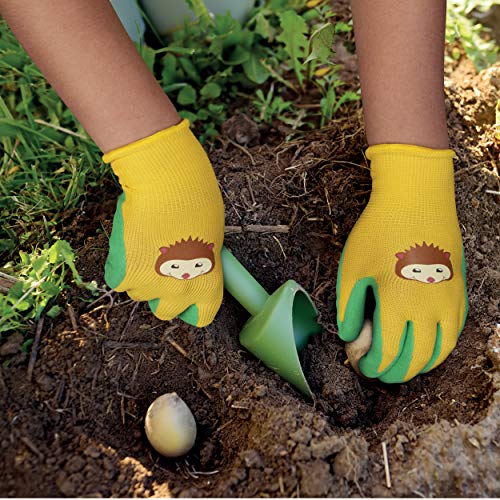 Spontex Gartenzwerg Handschuhe, Gartenhandschuhe für Kinder, ideal für das Spielen und Arbeiten im Garten, mit Nitrilbeschichtung, Farbe nicht frei wählbar, 1 Paar, 7-8 Jahre