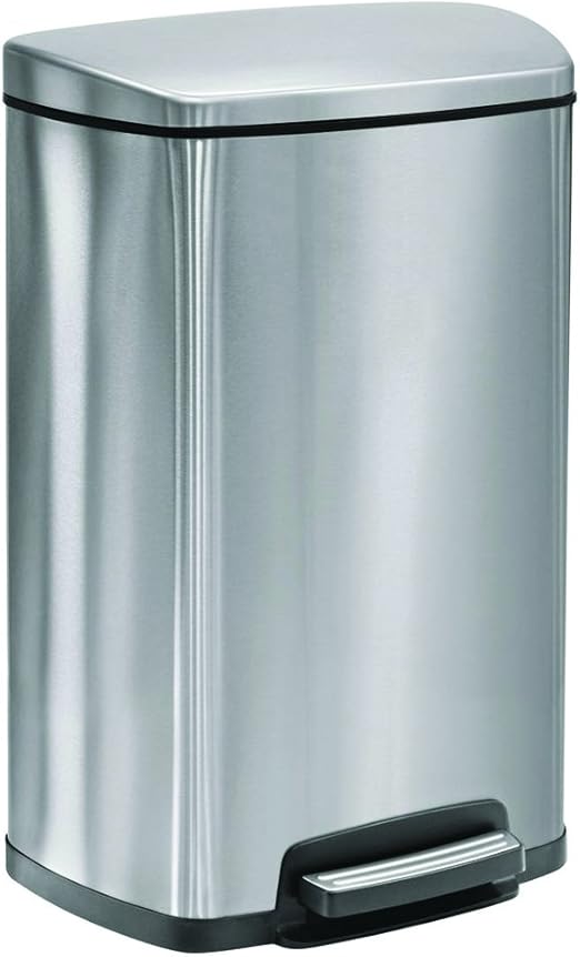 Tramontina Step Trash Can, Stainless Steel, Gray (13 gal) Two freshener cartridges