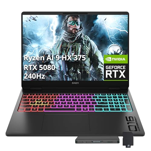 HP Omen MAX 16�C���` WQXGA 240Hz �Q�[�~���O�m�[�g�p�\�R���AAMD Ryzen AI 9 HX 375�ANVIDIA RTX 5080 16GB GDDR7�A64GB DDR5�A5TB�X�g���[�W (4TB SSD+1TB�h�b�L���O