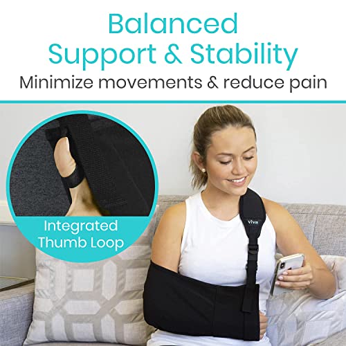 Vive Arm Sling - Medical Support Strap For Collar Bone, Rotator Cuff & Shoulder Injury - Adjustable, Breathable And Lightweight Immobilizer - Padded For Left, Right - For Elbow Dislocation And Sprain #TOP4