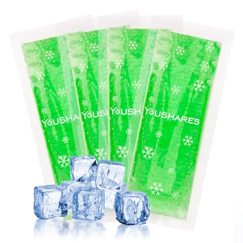 Image of YOUSHARES TSA Approved Ice Packs for Insulin Cooler Travel Case - Reusable Small Freezer Packs for Medications, (4 Pcs, Green)