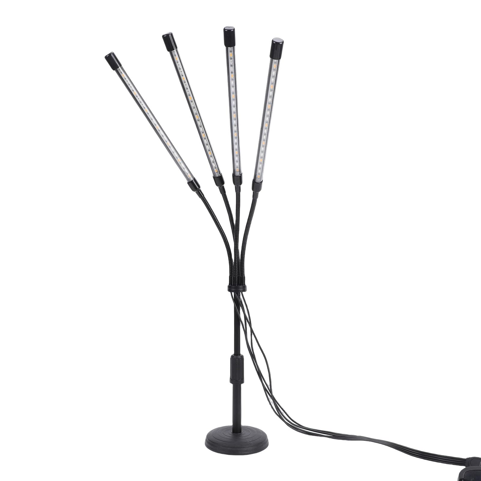 Chrees LED allevare Luci 4 Teste Lampada di Crescita Piante a Spettro Completo con Luminosità Regolabile per Piante D'Interno, Materiale in Alluminio (Supporto da scrivania 4 teste