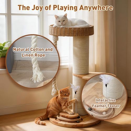 Árbol moderno para gatos grandes de madera sólida miniatura 3
