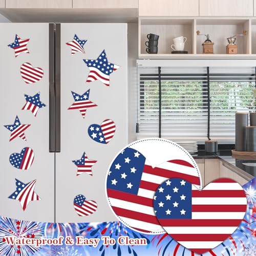 Set de 15 imanes decorativos patrióticos para refrigerador miniatura 4
