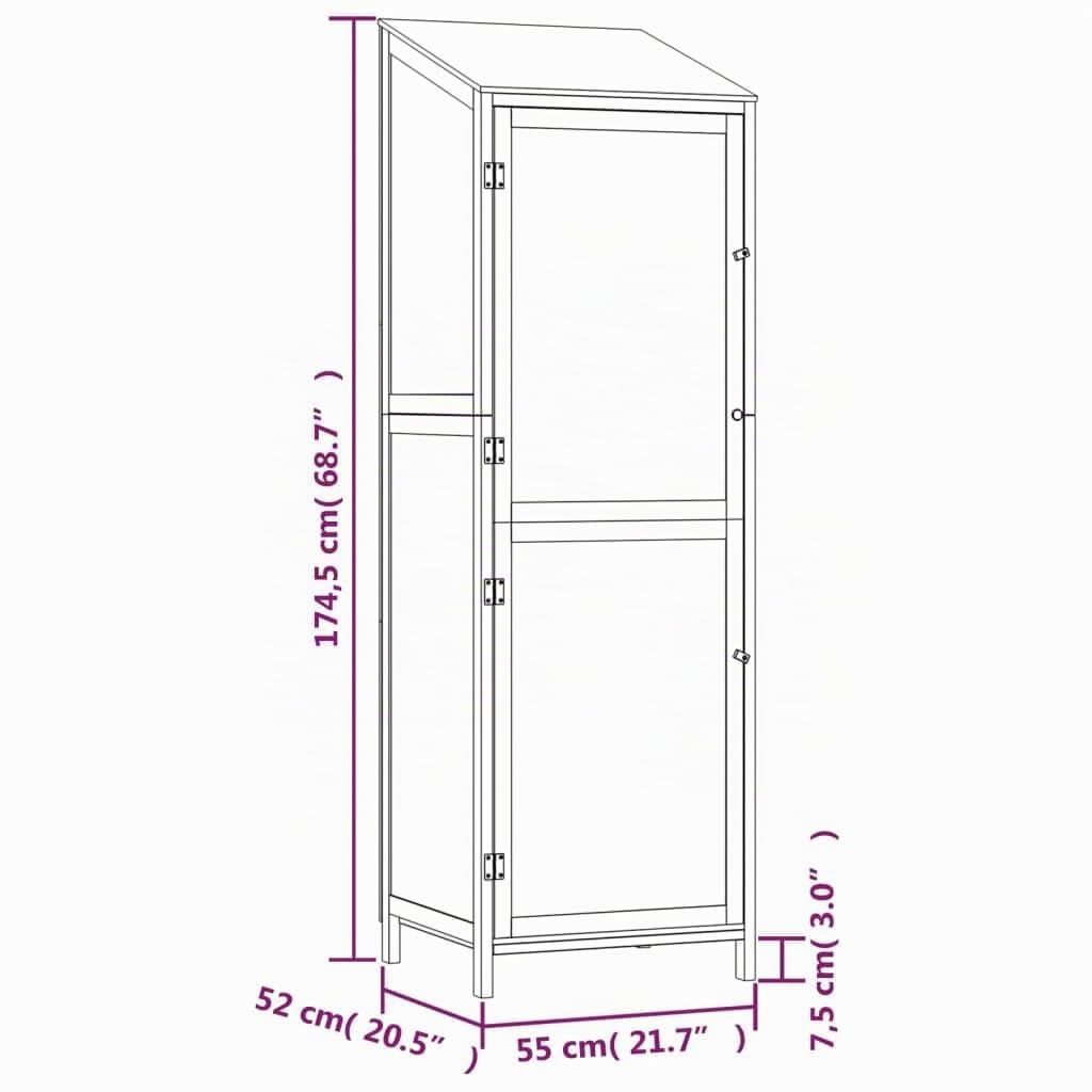 vidaXL Remise de Jardin Marron 55x52x174,5 cm Bois de Sapin Solide