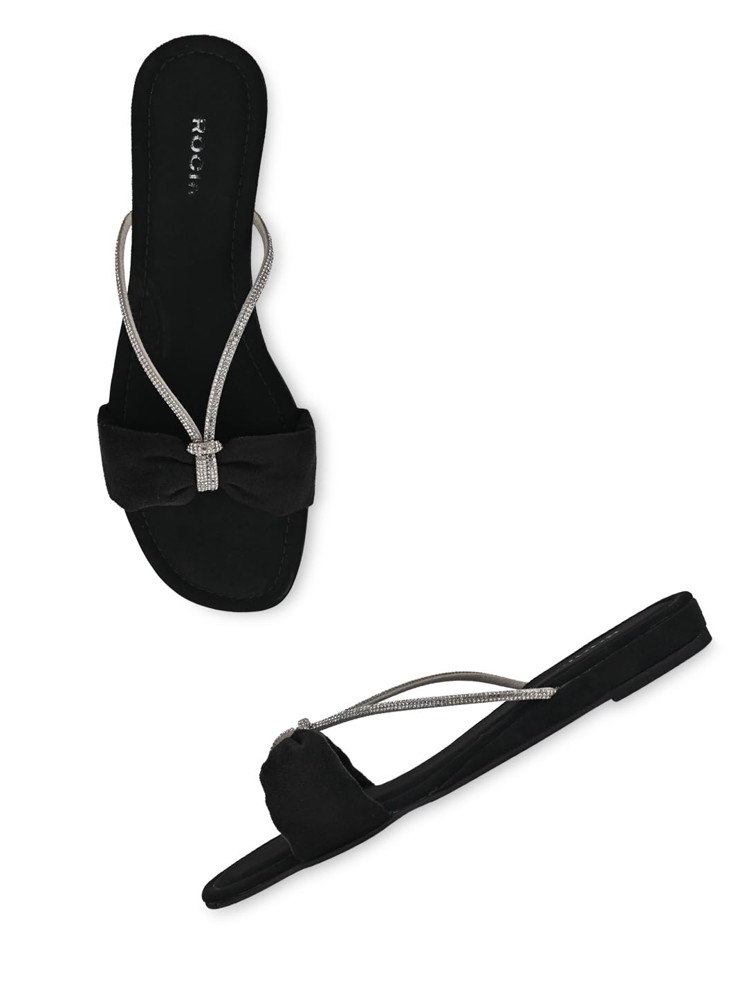 ROCIA By Regal Black Women Diamante Strap Flats (B0CZHDVT29) Amazon Price History, Amazon Price Tracker