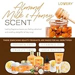 Gift Basket for Women - 10 Pc Almond Milk & Honey Beauty & Personal Care Set - Home Bath Pampering Package for Relaxing - Spa Self Care Kit - Thank You, Birthday, Mom, Anniversary Gift - Image 5