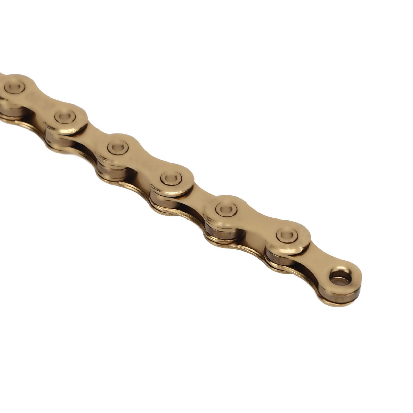 Cadena de bicicleta Cadena hueca de acero con alto contenido de carbono de 10 velocidades para bicicleta de montaña Bicicleta de carretera Oro 316 g Ligera Duradera Resistente a