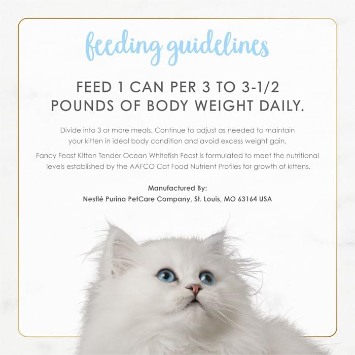 Fancy Feast Gourmet Kitten Tender Ocean Whitefish Feast Canned Cat Food 24-3oz Cans