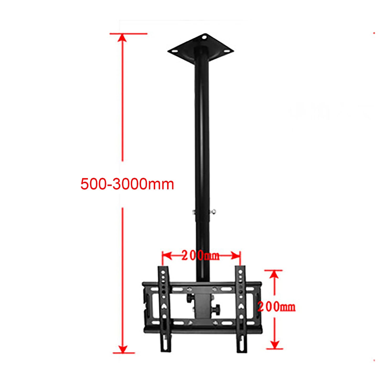 Soporte de TV de altura ajustable, soporte universal de TV para pantallas LED de plasma de 14 a 32 pulgadas, soporta hasta 88 libras, VESA máximo 200 x 200 mm