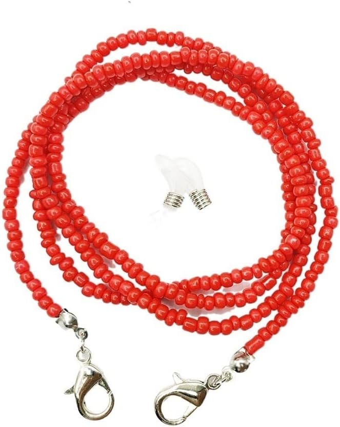 HOOENG Lanyard Glasses Chains for Women Colorful Beaded Mask Chains Anti-Lost Stylish Eyewear Retainer Glasses Cord (Color : White, Size : 1)