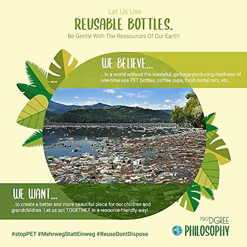 720°DGREE Frasco Termica “Follow“ – 450ml, 700ml, 1l - Botella de Aislante al vacío Termo de Acero Inoxidable con Taza café y té - Imagen 6