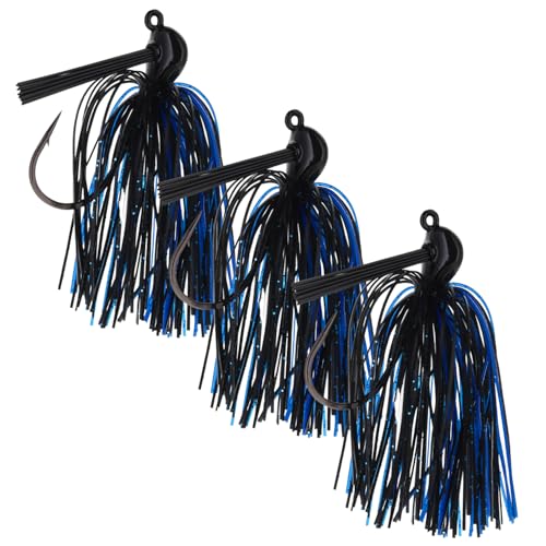 Reaction Tackle Lead Flipping Jig- 3/8 oz- Black/Blue (3 Pack)