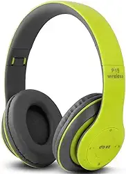 Fone De Ouvido Headphone Bluetooth 5.0 Bateria Longa Duração Sem Fio Extra Bass Dobravel Para Treino, Academia, Trabalho (Verde)