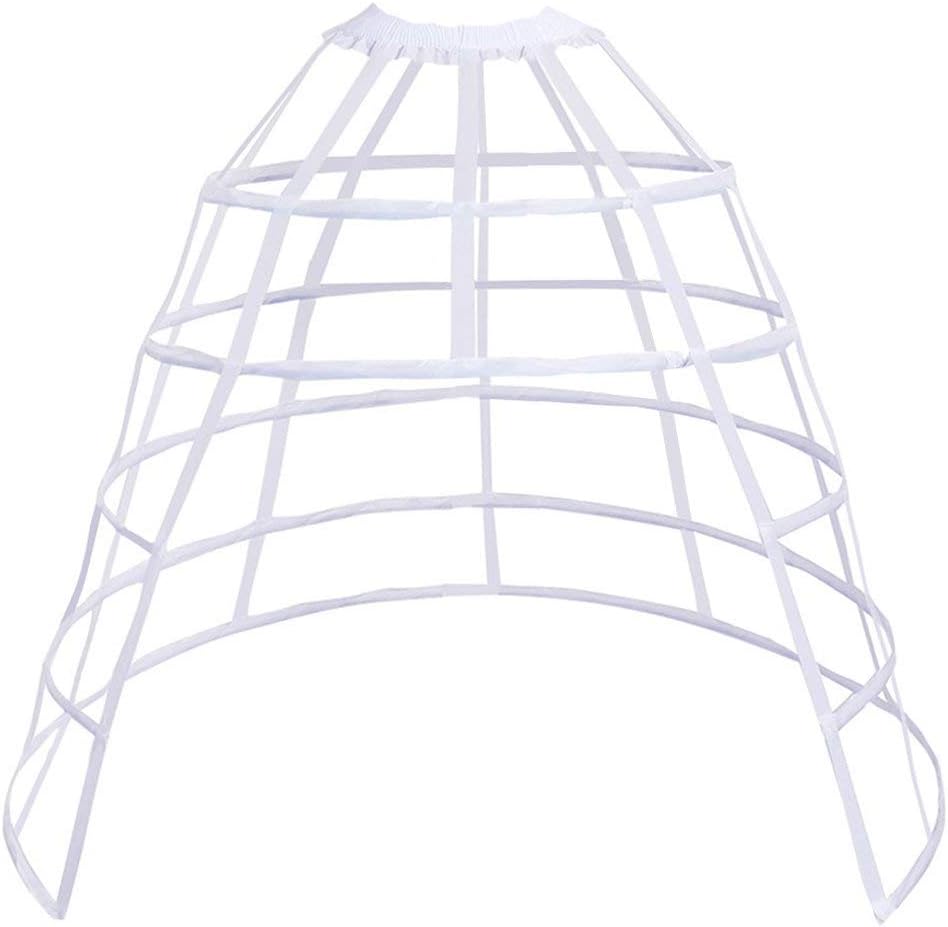 TNUEMCage Hoop Skirt Petticoat Dress Pannier 5 Hoops Bustle Cage Crinoline