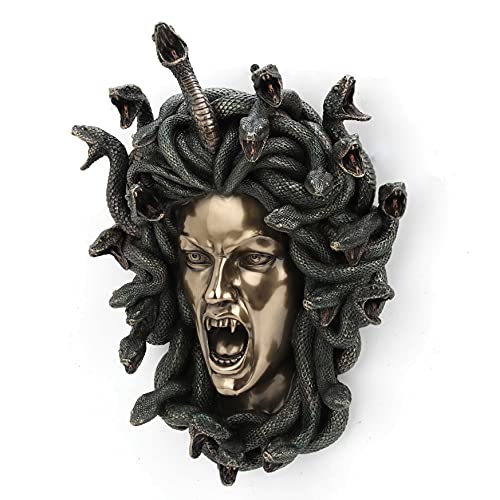 Veronese Design 14.5" Tall Head Of Medusa Gothic Greek Fantasy Wall Plaque Cold Cast Resin Antique Bronze Finish Statue #TOP1