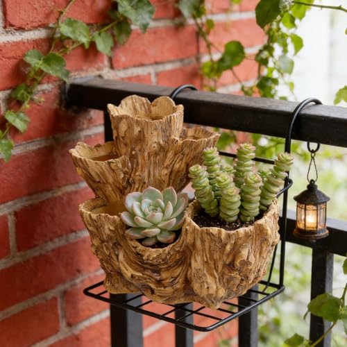 Pot de fleurs 6 trous en résine pour optimiser les petits espaces végétaux