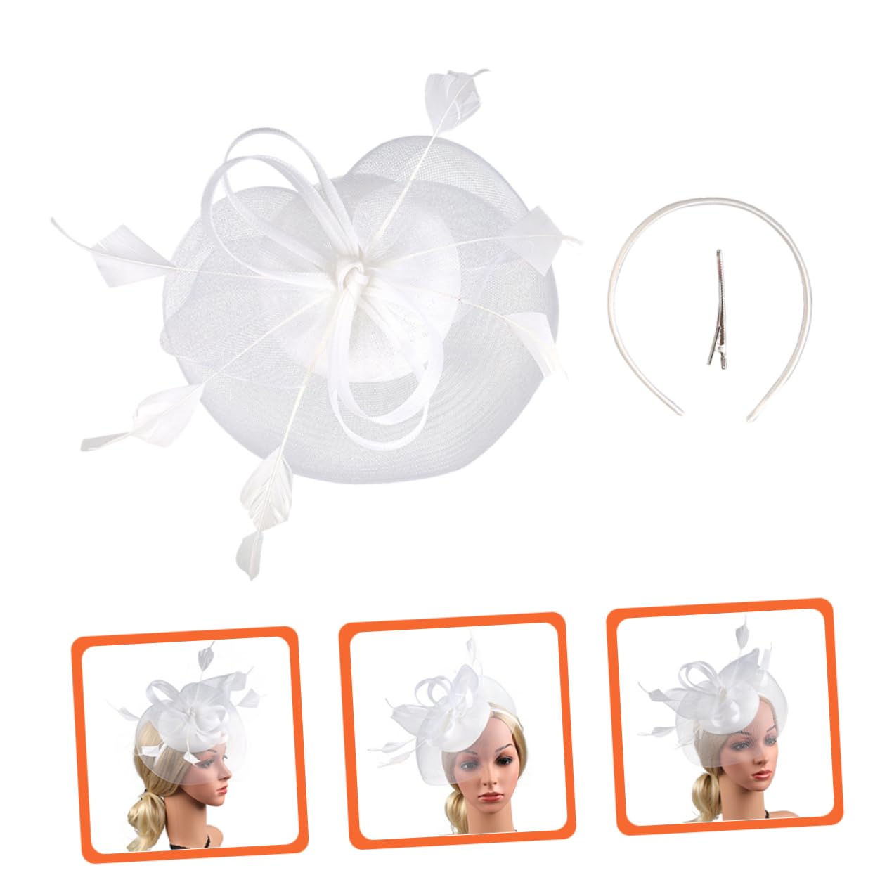 Abaodam 4pezzi Fascinator Cappello da Sposa Rete con Fiore per Cerimonie e Feste Elegante Accessorio per Banquet e Tea Party Leggero e Confortevole Stile Romantico e Raffinato