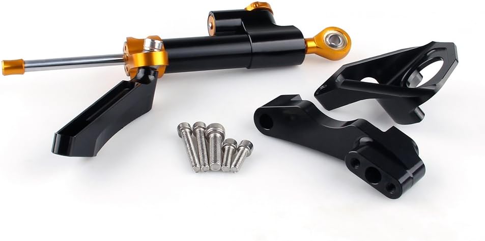 Areyourshop Motorcycle Steering Damper with Bracket Suport fits for Suzuki GSXR600/GSXR750 2004-2005