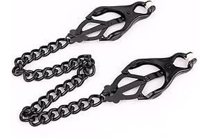 Wide Nipple Clamps with Thick Chain Non-Piercing Metal Nipple Clips Body Chain...