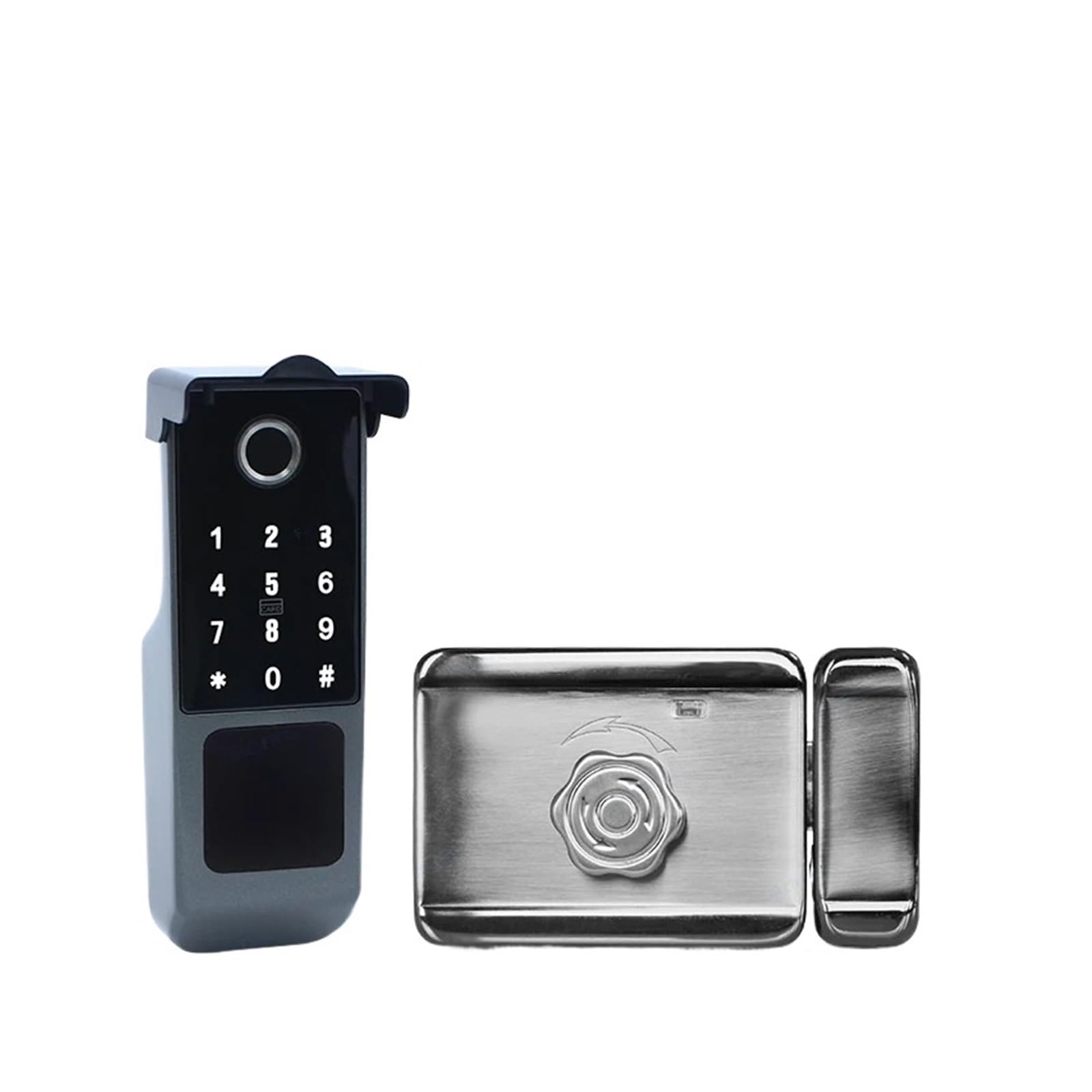 Puerta exterior inteligente con huella dactilar de doble | Cerradura de puerta exterior impermeable, huella digital de doble cara, código(APP BLE)