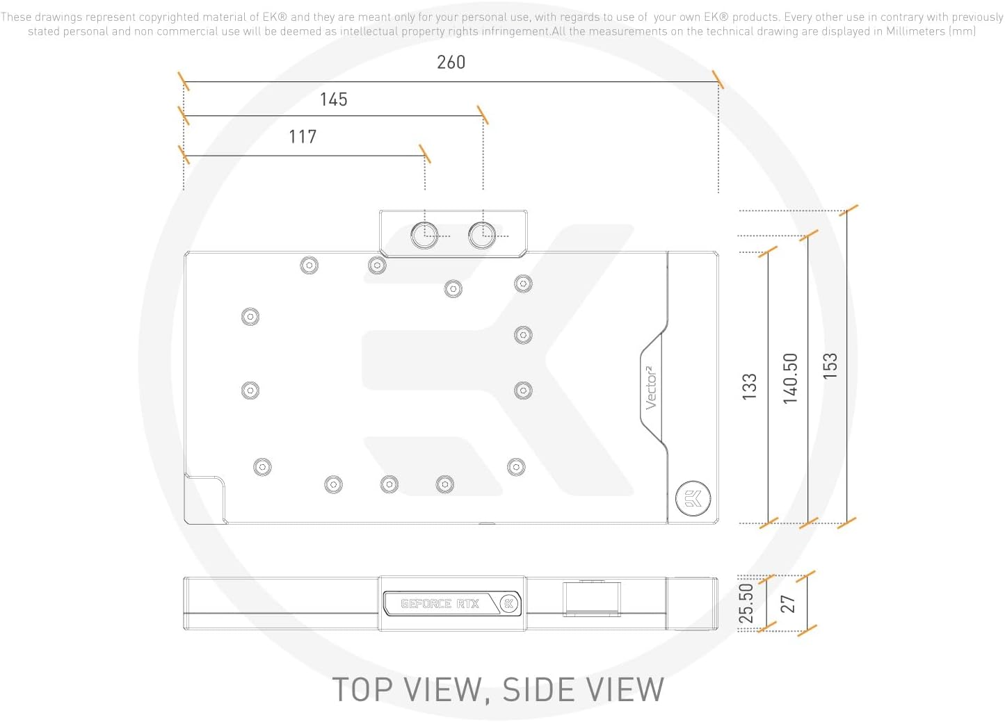 EKWB EK-Quantum Vector 2 Strix/TUF RTX 4090 GPU Water Block, Digital RGB, White Edition