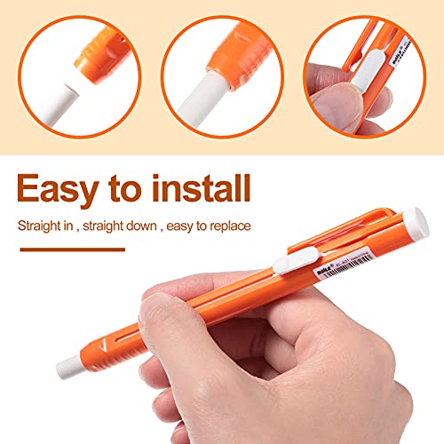 Pen-Style Erasers Set, Including Retractable Click Eraser Push-Type Eraser Pen 5 Colors Portable Rubber Stick Erasers And Refills For Home School Office Painting Drawing Writing (10 Pieces) #TOP2