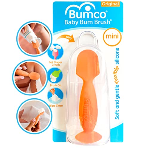 Image of Bumco Mini Diaper Cream Spatula with Case - BPA-Free Butt Spatula Baby, Soft & Flexible Diaper Spatula, Diaper Cream Applicator, Mom-Invented Baby Must Haves, Diaper Bag Essentials, Butt Paste Spatula