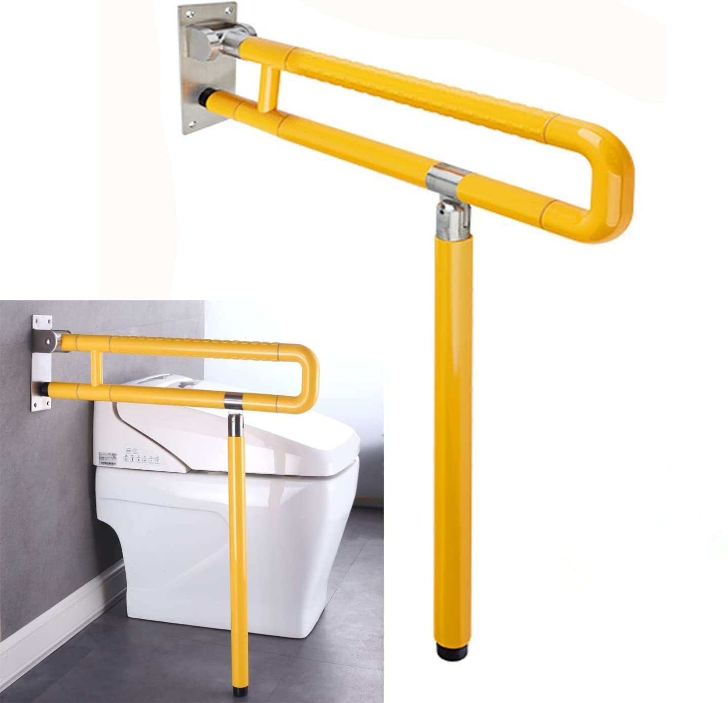 Buy MYOYAY Toilet Grab Bar Foldable Drop Down Bathroom Toilet Rails