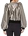 Trina Turk Women's Metallic Bomber Jacket, Platinum, Small