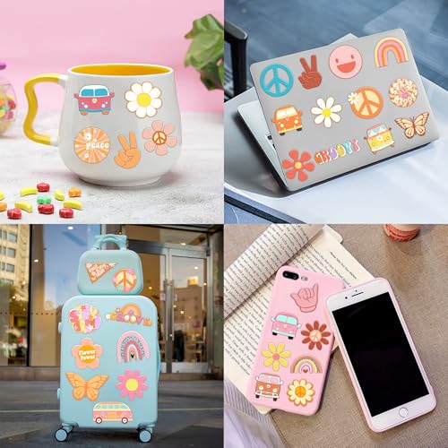 Image of 60 PCS Groovy 70s Retro Temporary Tattoos for Kids - Pre-Cut Retro 60s