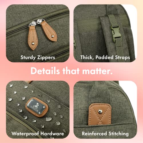 image for Dikaslon Diaper Bag Backpack with Portable Changing Pad, Pacifier Case