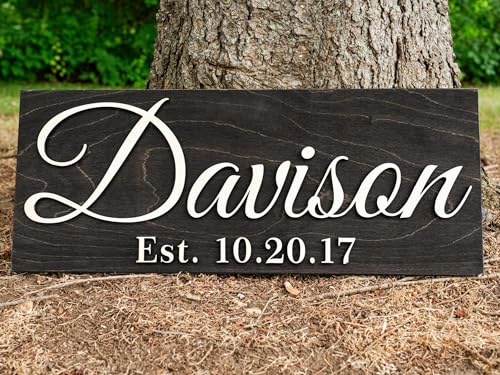 3D Woodworker Custom Wood Sign Personalized Wedding Gift Wood Wall Art Personalized Sign Last Name Sign Established Sign Wooden Signs Bridal Shower Gift Anniversary Gift thumb #3