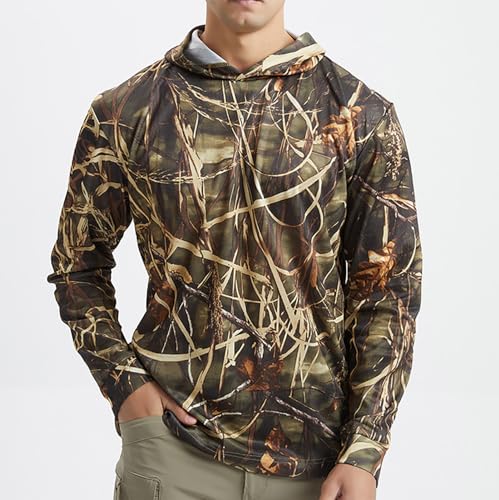Muscularfit Mens Summer Lightweight Breathable Camouflage Sun Shirt Upf 50+ Protection Hoodie Rash Guard Long Sleeve Pullover2