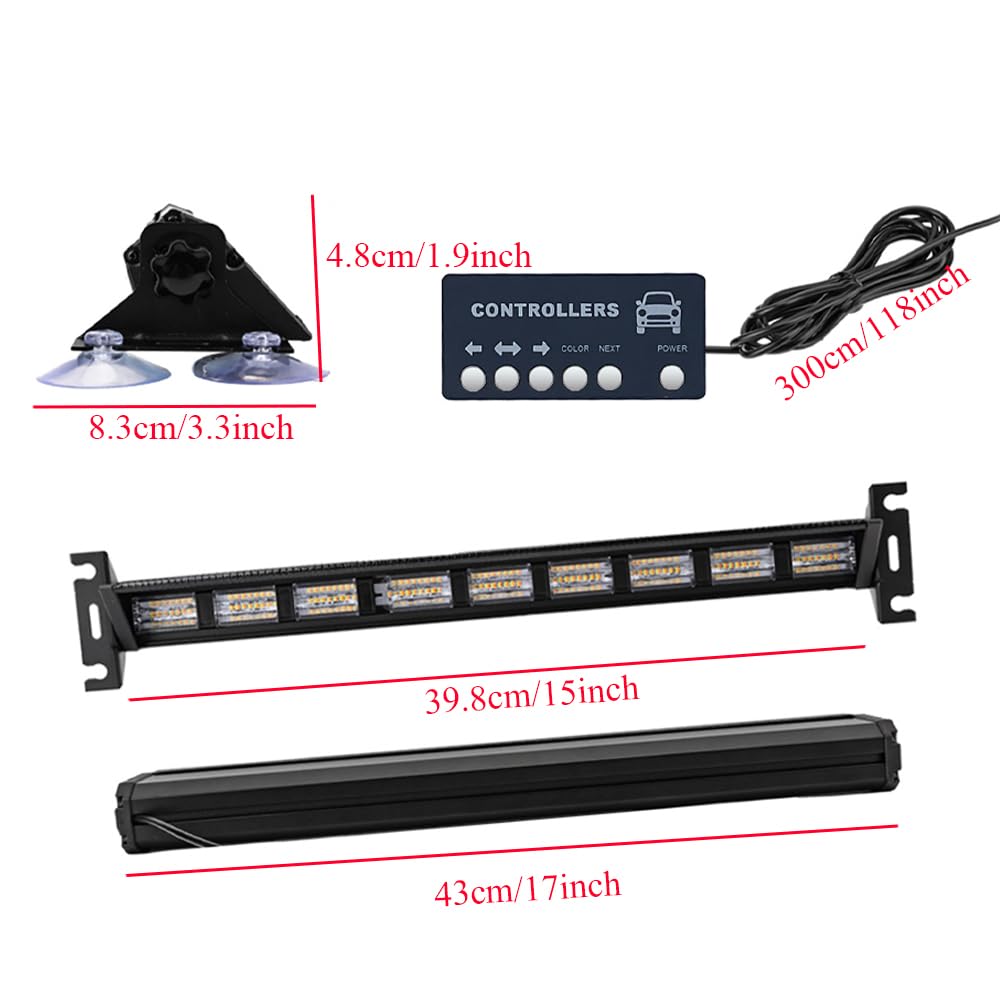 Riloer Luces estroboscópicas para coche, 162 LED de advertencia de peligro, luces intermitentes de emergencia, luz estroboscópica intermitente, luz de emergencia para coche, luz de advertencia de