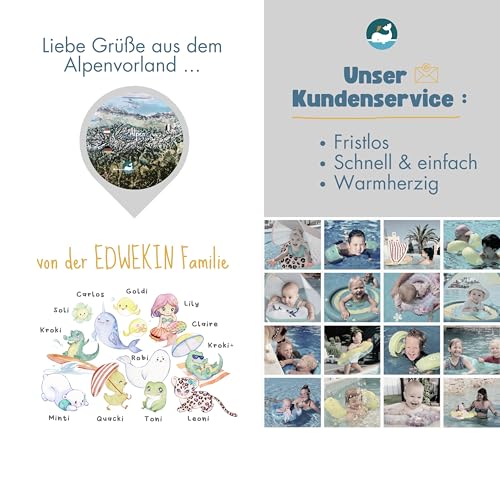 EDWEKIN® Premium Baby Schwimmring, Mitwachsende Schwimmhilfe, Schwimmsitz Kleinkinder, Baby Float, Kinder Schwimmreifen ab 6 Monate bis 3 Jahre