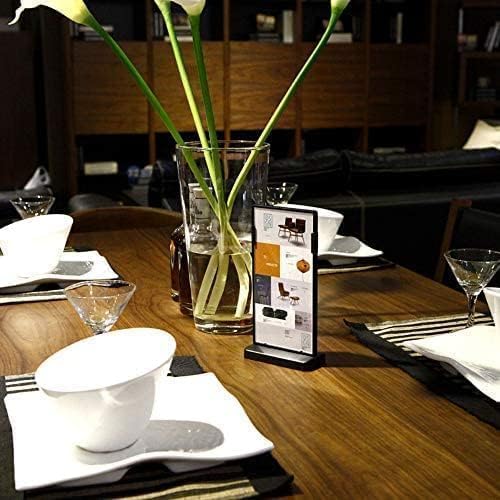 ABS Plastic Sign Holder,Menu Displays T Shape Sign Stand (Vertical Black A6 105×148mm/4.13×5.83 inches) - Image 6