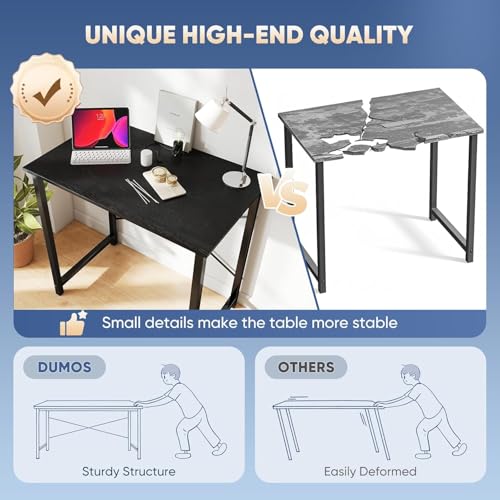 Image of RIZIK Store Folding Study Table | 36 inchx24 inch Computer Desk with Laminated Top & Metal Frame | Home Office, Bedroom, Study & Kids Room Warranty Protected (Plain White)