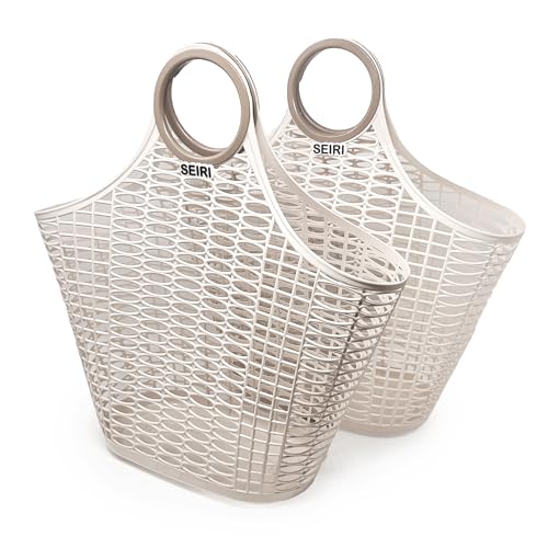 2 Pack, Large Retro Jelly Tote Bag for Beach, Pool, Gardening, Picnic, Laundry, Groceries