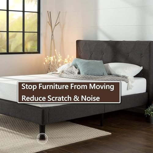 5x5 Square Rubber Furniture Caster Cups, Anti-Sliding Furniture Pads Bed Stopper Floor Protectors with Grip - Protect Any Flooring